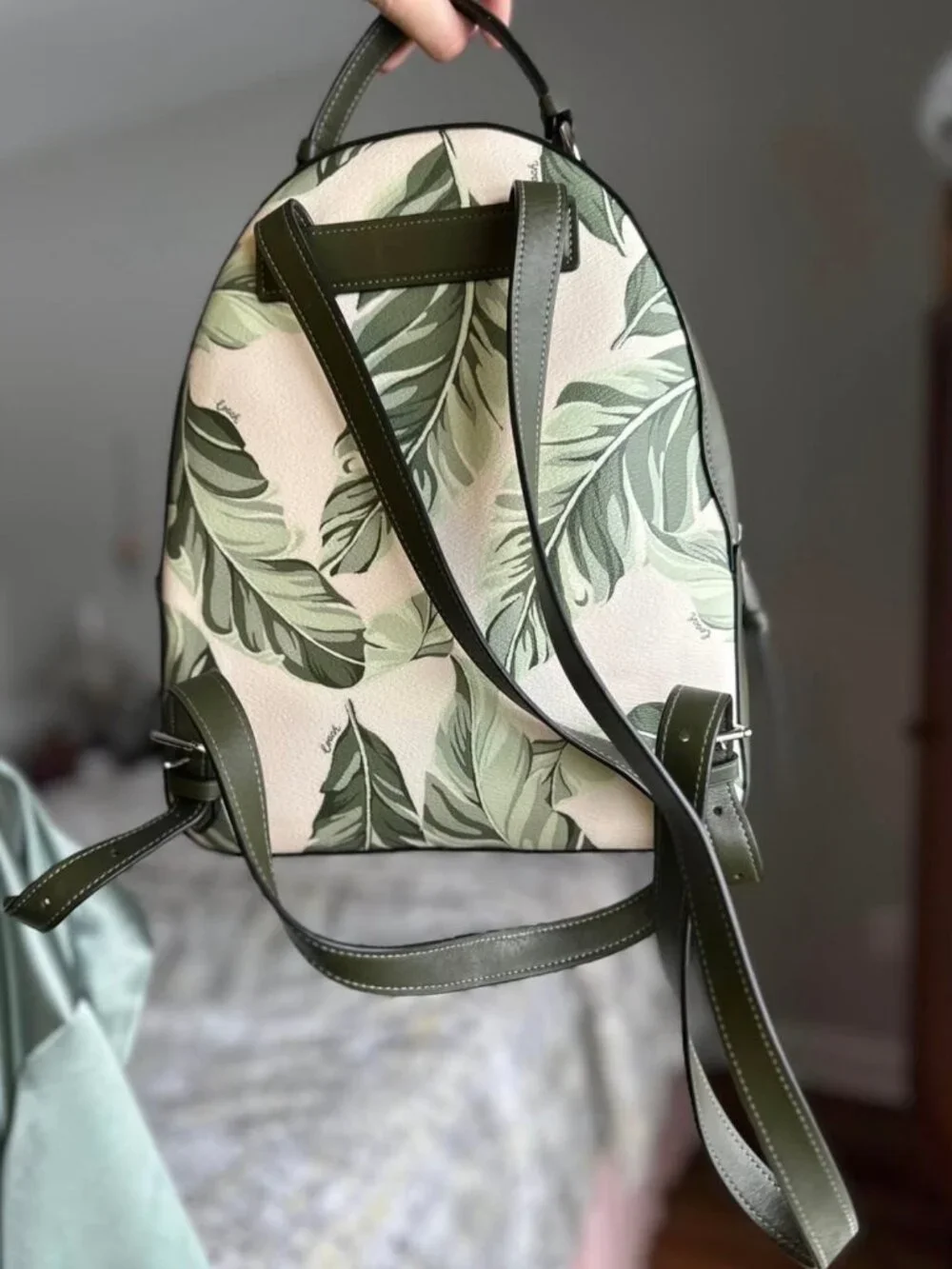 Coach Leather Backpack - Banana Leaves Print Jordyn Backpack - Picture 4 of 5